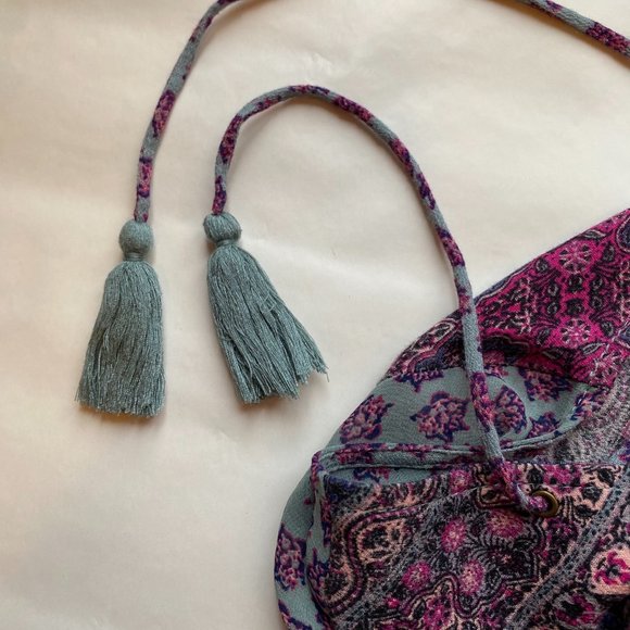 Long Sleeved Multi-coloured Mid-length Patterned Dress - Picture 8 of 10